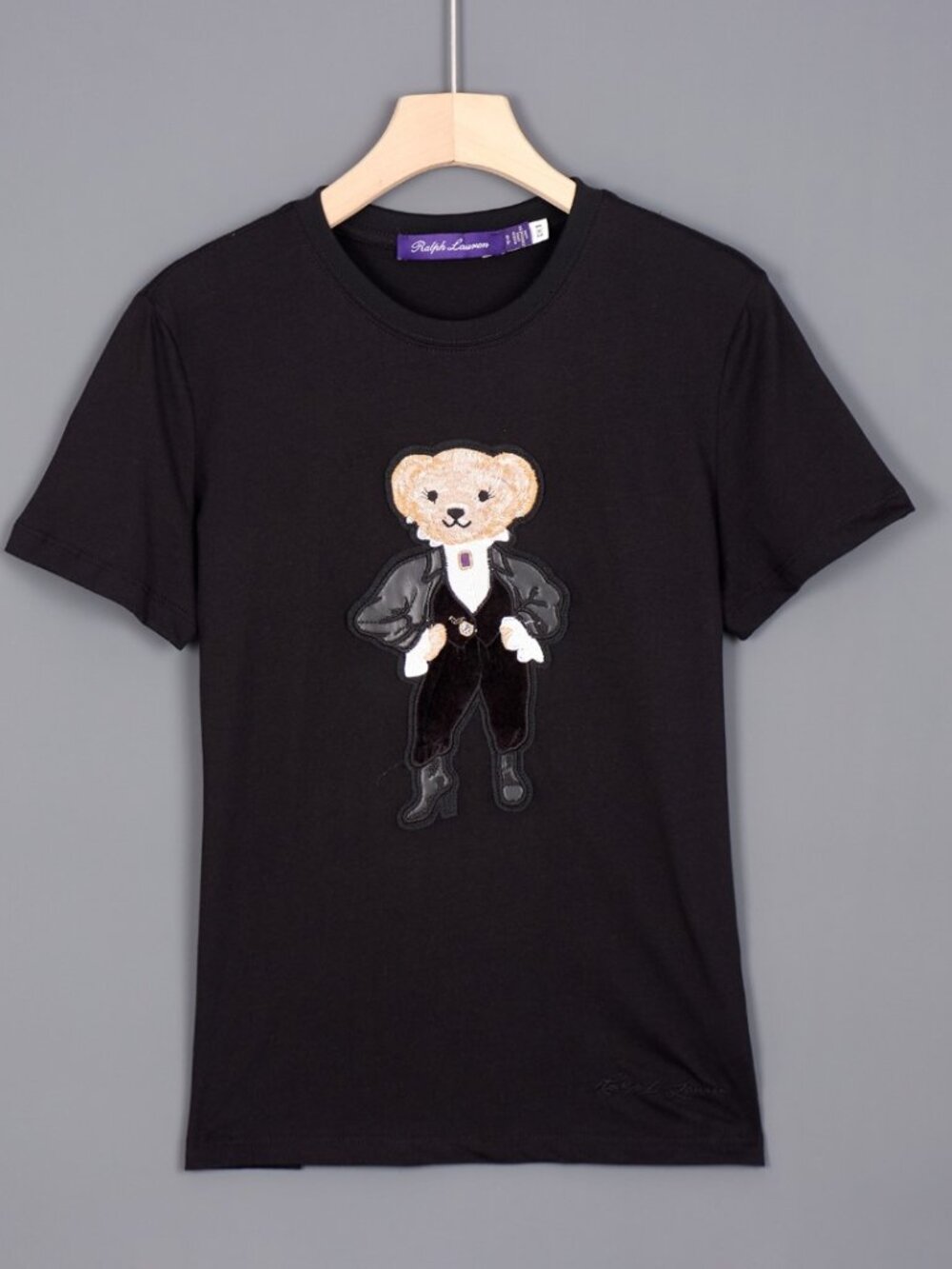Polo Ralph Lauren Black Short-Sleeved Women's Teddy bear Print T-Shirt